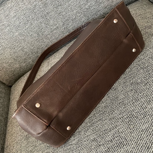 🇬🇧🇯🇵Y2K Margaret Howell Idea Japan Dark Chocolate Leather Minimalist Bag 13 x 6 - Picture 15 of 15